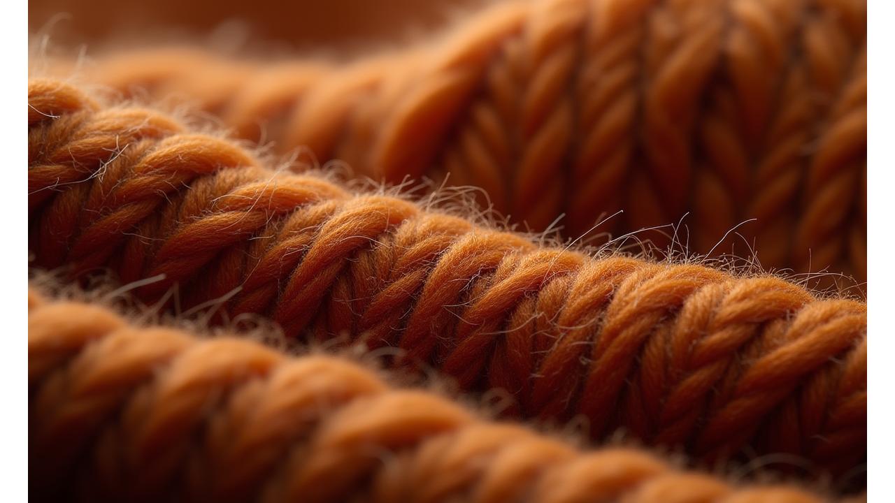 Close-up of ethically sourced artisan knitwear, highlighting texture and quality