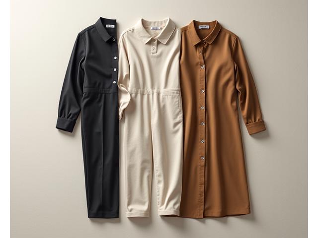 A minimalist capsule wardrobe laid out, showcasing versatile, sustainable garments